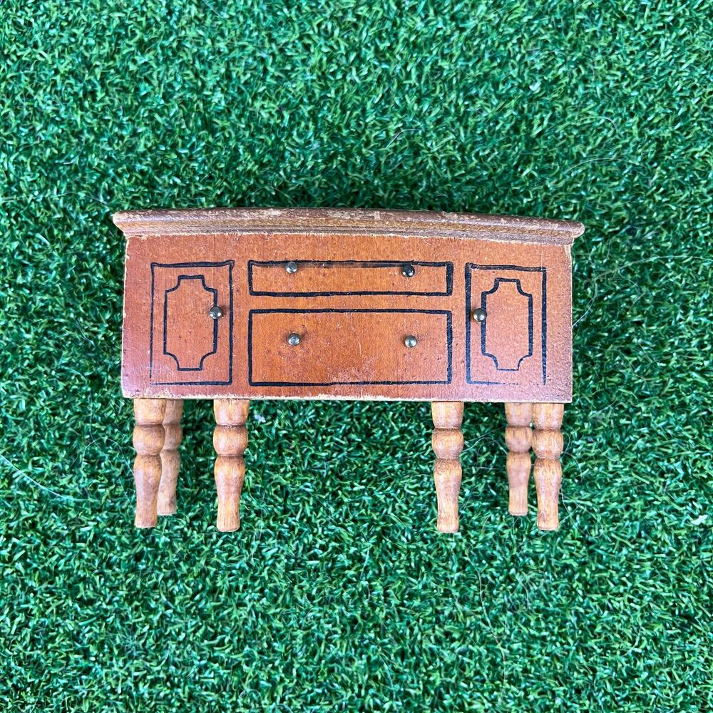 Vintage Wooden Miniature Dollhouse Sideboard Furniture